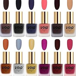 Volo Velvet Dull Matte Bold Colors Nail Polish Combo in Wholesale Rate(Chocolate Brown, Black, Russian Navy Blue, Dark Peach, Dark Wine, Skin Nude, Metallic Coral 96 ml) Pack of 12-picture-36