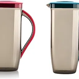 EIGHT OWL Premium Plastic Water Jug with Lid & Handle–1500 ML Pitcher for Water,Juice,Milk,Cold Beverages |Durable,BPA Free,Easy Pour,Fridge Safe Jug for Home & Kitchen (Pack of 2 (Green & RED LID))-picture-28