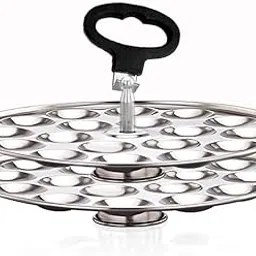 AadiVeer Stainless Steel Mini Idli Maker | Mini Idli Stand | Small Idli Maker With Rod and Lifter (2 Plates - 36 Idlies) Fits in all Idli cooker-image-0