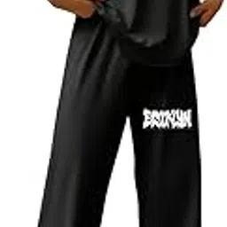 my swag Womens Co-Ords Set Casual T Shirt & Trouser Loose-Fit Printed Pajama Set for Women & Girls-picture-38