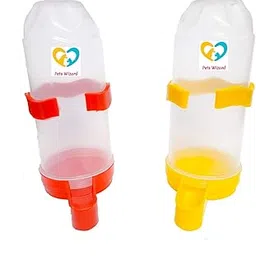 Pets Wizard - Cage Combo Thread Type Lock Bird's Water and Food Feeder (Pack of 2, 500 ML, Multicolor)-picture-28