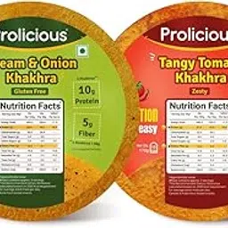 Prolicious Cream & Onion and Tangy Tomato Khakhra | 10g Natural Protein| No Palm Oil | Baked | High Protein Snack | 170g, Pack of 2-picture-25