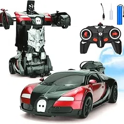 SHIPEASE Remote Control Robot Car with Water Mist Light 1:18 Scale 360°Rotating Drifting One Button Deformation Sprayed RC Car for Kids Boys Girls (Multicolor)-image-3