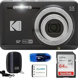 KODAK Pixpro FZ55 Digital Camera Bundle, Includes: SanDisk 64GB SDXC Memory Card, Hard Shell Camera Case, SD Card Reader and More (5 Items) (Black)-picture-21