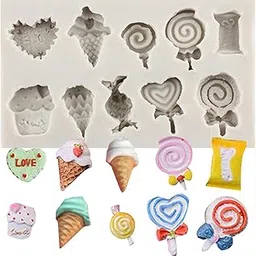 RKPM HOMES Chocolate Mold I Small Multi Shape 3D Silicone Candy Mould I for DIY Homemade Ice Cream Lollipop Donut Art Crafts Resin Soap Clay Plaster Keychain Charm Pendant Earring Necklace Making (A)-picture-39