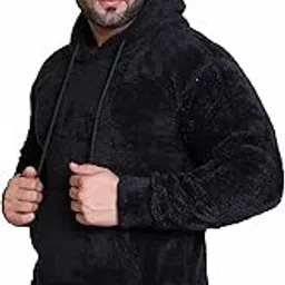 daily dude Men's Stylish Wool Hooded Neck Sweatshirt | Men Regular Fit Sherpa Full Sleeves Winter wear Hooded Sweatshirt for Men | Furr Hooded--picture-16