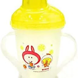 THE LITTLE LOOKERS� Bpa Free Unbreakable Sippy Cup (Sipper Mugs for Kids/Children/Babies/Infants) Soft Spout Infant PP Water/Juice Training Sipper Cup with Handles 200 ml (Yellow)-picture-23