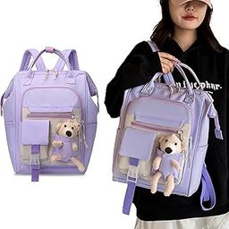 BEMBIKA Diaper Bag The Ultimate Mother Bag For New Born Baby and Mothers Stylish Diaper Bags With Big Storage Capacity Make Diapering & Nursing Easy With Maternity Backpack-Purple With Teddy-picture-0