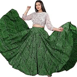 skirvana Women's American Crepe Blooming Flared Long for Traditional Stitched A-line Flare Skirt for Girls with 12 Meter Flare 40inch Height-picture-24