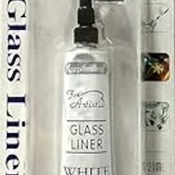 1PC Glass Liner Colors 3D Glass Paint Outliner Art and Crafts Supplies,Non-Toxic,Opaque Finish, Heat-Resistant Formula Color 21ml x 1 Tubes (White)-image-4
