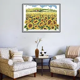 LOOM TREE Sunflower Printed Pre-printed Stamped Cross Stitch Kit Needlework DIY Craft Needlecrafts & Yarn | Embroidery & Cross Stitch | Hand Embroidery Kits | Cross Stitch Kits-picture-31