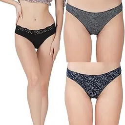 thread sutra Women?s Premium Cotton Panties | Antimicrobial & Breathable | Everyday Comfort with Amazing Fit | Soft Fabric Innerwear for All-Day Freshness & Hygiene | Bikini | Pack of 3 |-picture-54