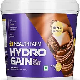 Healthfarm Hydro Gain Mass Gainer | Reduces Muscle Breakdown | Weight Gainer Powder | 41.50g Protein | 9.52g BCAA | Chocolate Gateau| 5kg /11lbs image 1