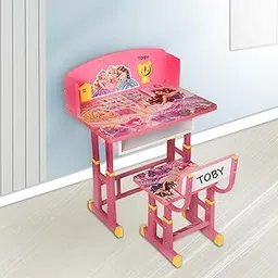 Toby Unique Kids Desk/Kids Study Table Chair Set Premium Cartoon Printed Height Adjustable Age Between 3-11 Blue-picture-21