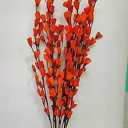 JOYNAGAR Handmade Sola Lily Dry Artificial Flower Stick 10 Pcs for Home Decoration and Craft (Red)-picture-17