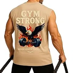 Half Sleeve Compression Vest for Men's Athletic & Sports Tight for Fitness | Gym Tshirt for Men (in, Alpha, L, Regular, Beige V2)-image-96
