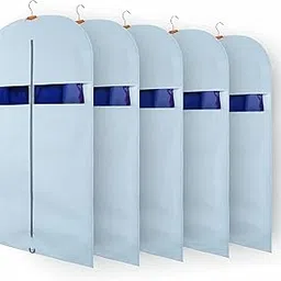 SOLSTICE Suit Cover Big Size with Zip of (40 x 24 inch) | Suit, Coat, Blazer, Jacket Cover (Pack of 5)(Blue)-picture-23
