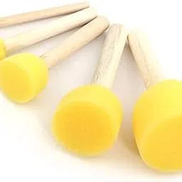GOODIEBOX 5 Pcs Round Paint Foam Sponge Brush Set, Wooden Handle Foam Brush, Paint Tools for Kids, Painting Stippler, 5 Assorted Size-picture-17