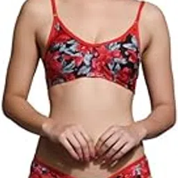 fihana Women`s Bra Panty Bridal Cotton Floral Solid Lingerie Set Bikini S to 3XL-picture-30