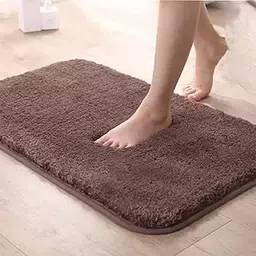 RJVT Microfiber, Polyester, Bathroom Mat Antiskid TPR Mat (Medium Brown)40L x 60W Centimeters, Rectangular-picture-25