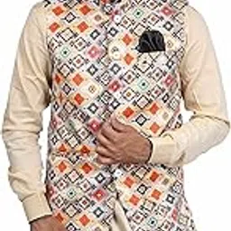 ghanshee Multicolor Satan Print Nehru Jacket-picture-29