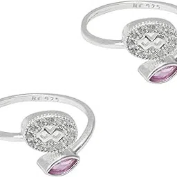 925 Top Openable Silver Toe Rings in Pure 92.5 Sterling Silver for Women | Chandi Bichiya Bicchiya | Metti Women Bicchiye Set-image-9