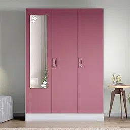 GODREJ INTERIO Almirah Slimline 3-Door Steel Almirah, Cupboard for Clothes (Royal Ivory and Dusty Rose), 1-Year Warranty, 7 Shelves, 1 Locker, Star Design Mirror-picture-32