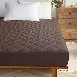 HOMEMONDE Waterproof Single Size 72x48 inch Cotton Quilted Mattress Protector Breathable Ultra Soft Elastic Fitted Bed Protector Mattress/Bed Cover (Single 72x48 inch | 6x4 ft, Chocolate Brown)-image-14