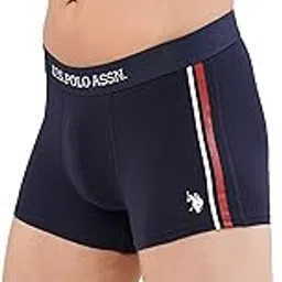 u.s. polo assn. Mens ET001 Anti Microbial Cotton Stretch Stripe Branded Underwear Trunk -Pack of 1-picture-46