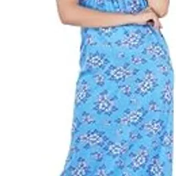 Disipro® Women's Hosiery Cotton Nursing/Maternity/Feeding Embroidered Nighty/Nightgown(Article No-903K) Light Blue-image-12