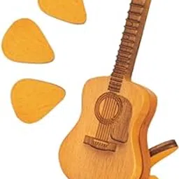 MERISHOPP Wooden Guitar Pick Box Unique Acoustic Guitar Box For Guitarist Bass Ukulele-picture-53