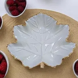 Handmade Trinket Tray and Table Organiser/Shell/Cloud/Leaf Tray/Candle Holder/Jewellery Storage & Organiser | Home Decoration & Gifts Under 500 (Maple Gold) image 1