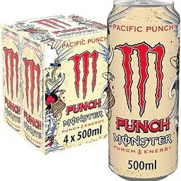 Monster Pacific Punch Energy Drink, 4 X 500ml Cans, Fruit Punch Flavor, Energy Beverage Pack (Product Of UK)-picture-18