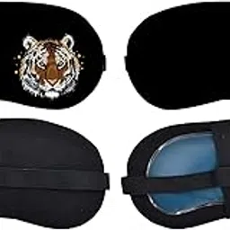 Samtrish Cotton Sleep Eye Mask for Side Sleepers Men & Women | Zero Pressure Eye Cover | Light Blocking Patented Night Blindfold | Soft Travel Eye Shade with Free Ear Plugs (Design 6) | Pack of 2-picture-30