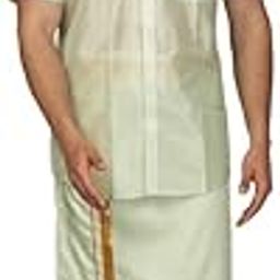 sethukrishna Mens Readymade Half Sleeve Shirt With Pocket Dhoti Set-picture-40