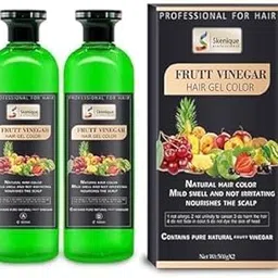 Fruit Vinegar Hair Gel Color for Men, Women Natural Hair Color Dye for Black Hair Dye (500ml x 2) - Black-picture-30