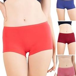 lux cozi for Her Women's Boy Shorts Panty | High Coverage 100% Cotton Panty Set for Women |Mid Waist Boyleg Panty |Panties for Women Full Coverage-picture-27