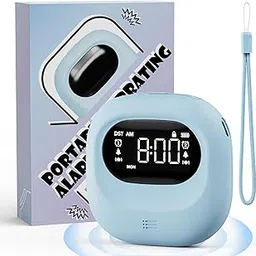 Roxicosly Super Strong Vibrating Alarm Clock for Heavy Sleepers, Small Travel Bed Shaker Clock Under Pillow for Kids Teens Hearing Impaired Deaf, Adjustable Vibration, Cordless, USB Rechargeable-picture-11