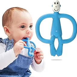 Bembika Baby Teether Toys Monkey Shape, Baby Teether Silicone, Baby Teether Keys for Teething -(Sapphire).-picture-16