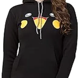Women Fleece High Neck Hoodie Sweatshirt-image-2