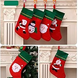 Apsambr Cloth Stockings Santa (Red_23 X 15 X 36Cm) Pack Of 4-picture-47