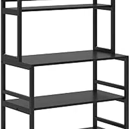Priti 5-Tier Kitchen Bakers Rack with Hutch, Industrial Microwave Oven Stand, Free Standing Kitchen Utility Cart Storage Shelf Organizer(Black)-picture-32
