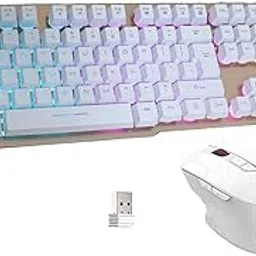 MK500 Wireless Keyboard and Mouse Combo, Ergonomic Full Size Antighosting Multimedia Keys with Optical Backlit Mice, 2.4G Rechargeable RGB Gaming Office Set for PC Laptop Computer Desktop (White)-picture-55
