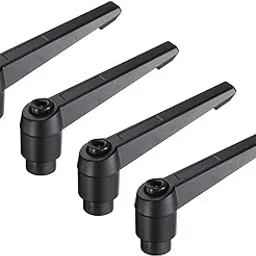 uxcell 4pcs Clamping Lever Adjustable Handles M10 Metric Female Thread Level Handle Hand Knobs Quick Release Black for Lathe Machinery-image-19