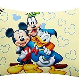 Kuber Industries 12x18 Inch Kid's Cozy & Fluffy Pillow | Disney Mickey Team Soft Pillow for Sleeping | Back & Front Printed | Cream-picture-25