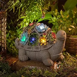 MALISTER 11.5 Inch Solar Garden Turtle Figurines Outdoor Decor, Outdoor Statues with 7 LEDs for Patio Decor, Garden Decor Garden Art Outdoor Lawn Decor Yard Art, Housewarming Garden Gifts turtle gifts-picture-12