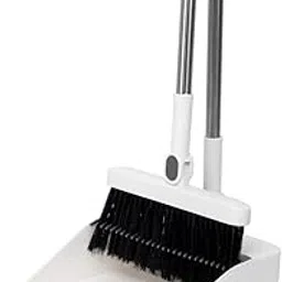 IMUU Rotating Soft Broom and Wind Proof Durable Plastic Teeth Design Dustpan Set with Stainless Steel Long Handle for New Household Cleaning-picture-46