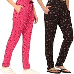 Harshita Enterprises Women Cotton Blend Track Pant | Casual Wear Lower | Night Lower for Women/Ladies Combo Set-picture-32