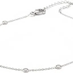zarkan 925 Hallmark Silver Rhodium Plated Zircon Stone Pair Anklet-picture-37