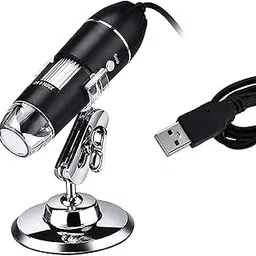 atdaraz 1000X Magnifier 0. 3MP Image Sensor USB Digital Microscope with 8 LED & Professional Stand (Black)-picture-25